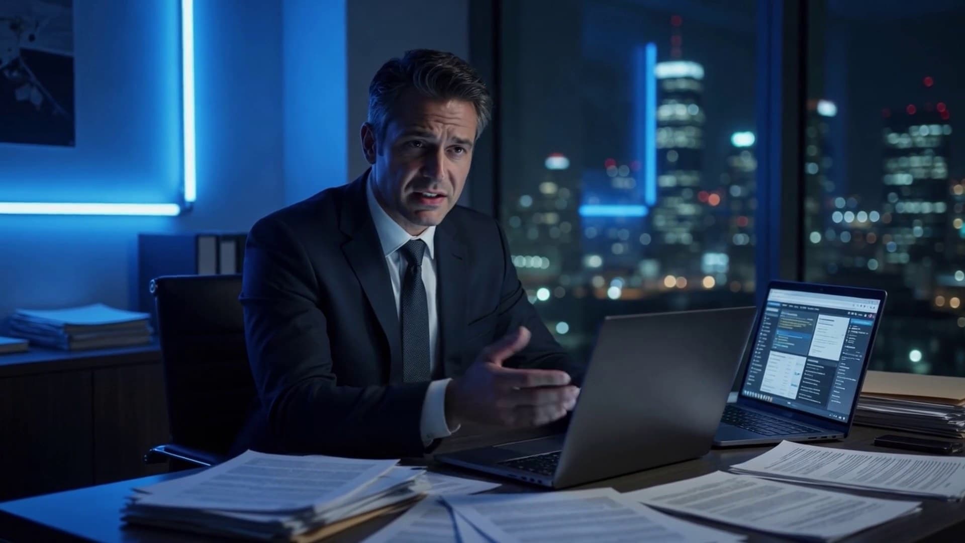 A human working with an AI assistant and a team of AI agents